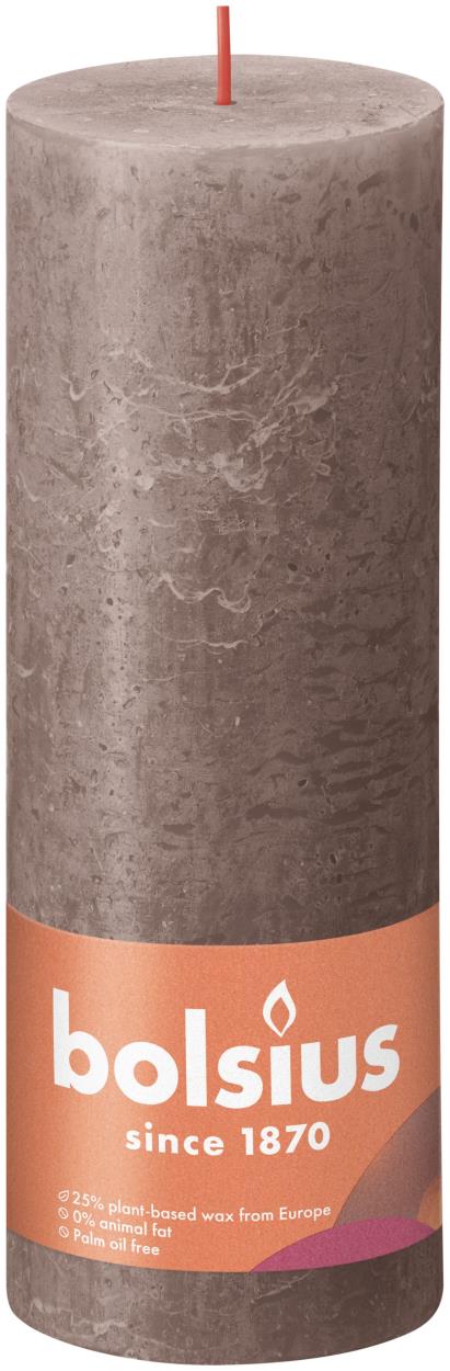 Rustieke stompkaarsen Bolsius 68x190mm rustic taupe 85-uren - 4ST
