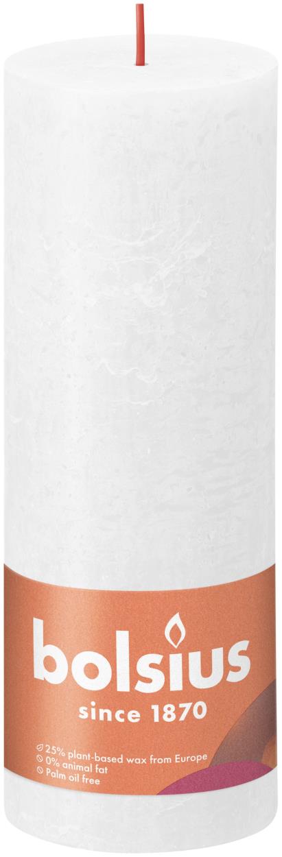 Rustieke stompkaarsen Bolsius 68x190mm cloudy white 85-uren - 4ST