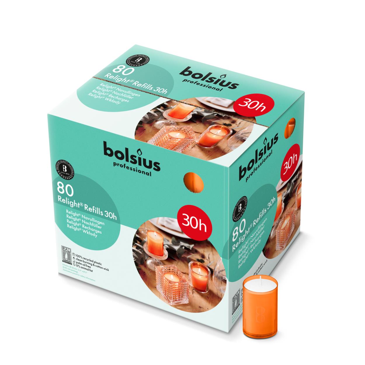 Relight Refills Bolsius Professional oranje 30-uren (103423086737) - 80ST