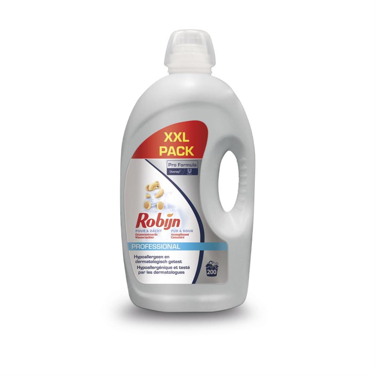 Robijn Professional Puur & Zacht wasverzachter 200-wasbeurten Pro Formula Diversey (100936399) - 5L