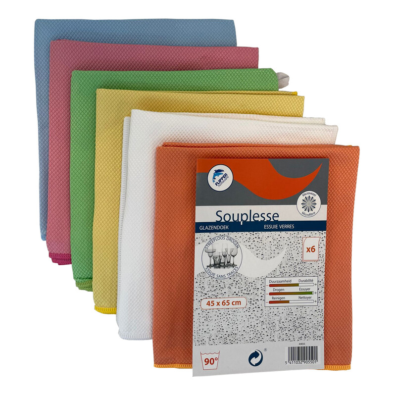 Afdroogdoek Flipper Souplesse 45x65cm - 6ST