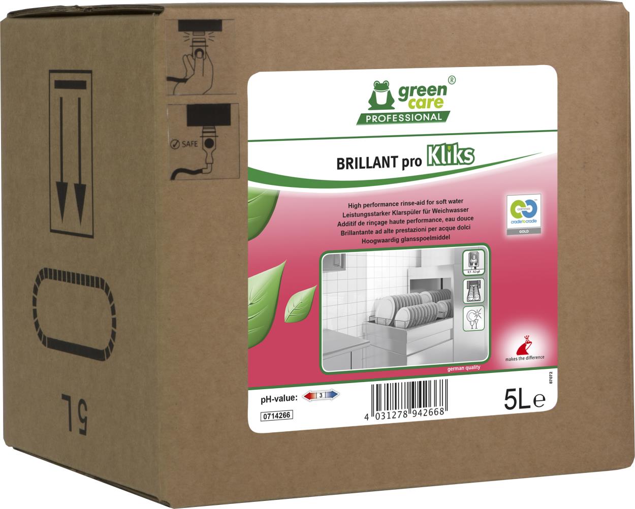 Brillant proKliks glansspoelmiddel Green Care Professional (714266) - 5L