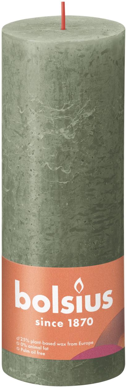 Rustieke stompkaarsen Bolsius 68x190mm fresh olive 85-uren - 4ST