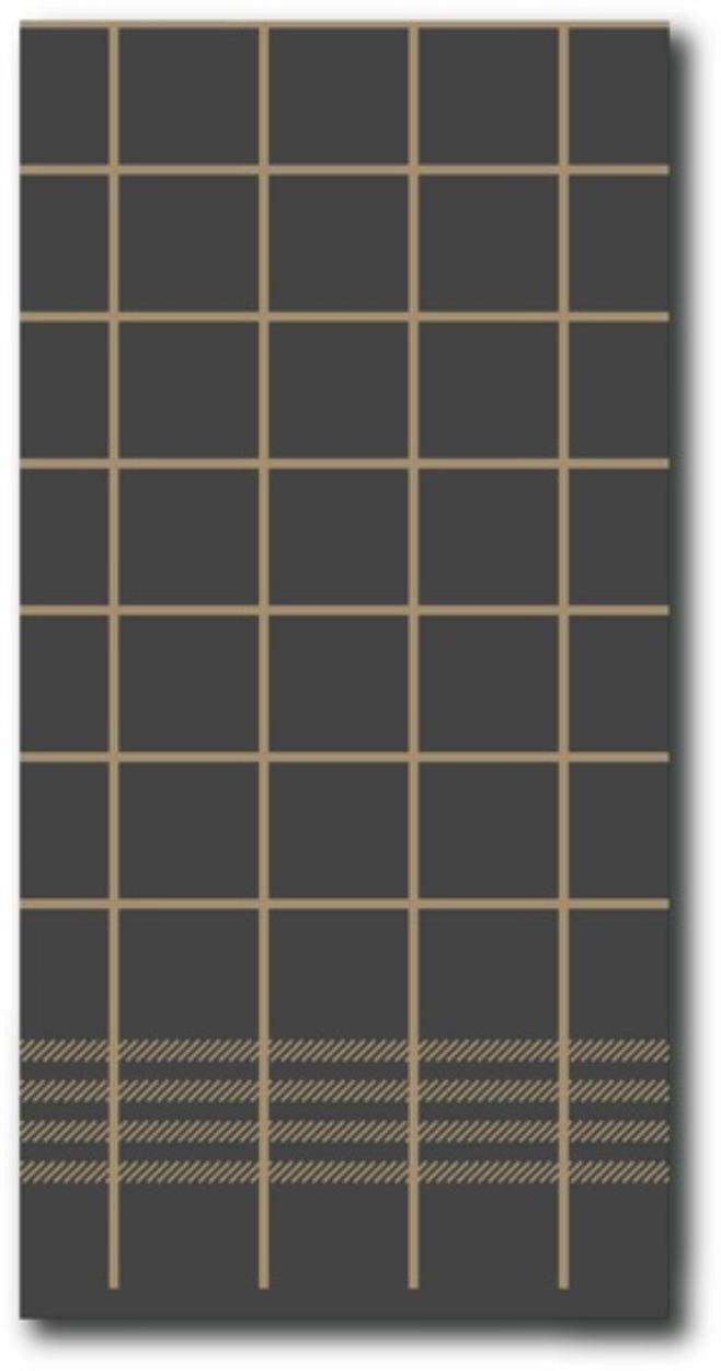 Gautier Point 2 Point servetten 40x40cm handdoek zwart-goud 8-vouw (G812) - 40x30ST