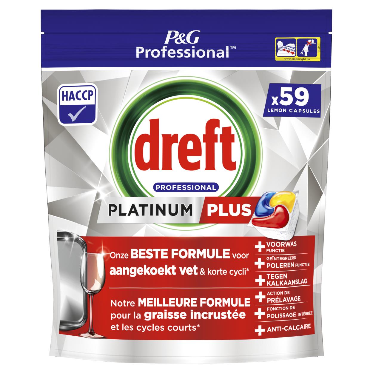 Dreft Professional Platinum Plus Lemon vaatwastabs - 59ST